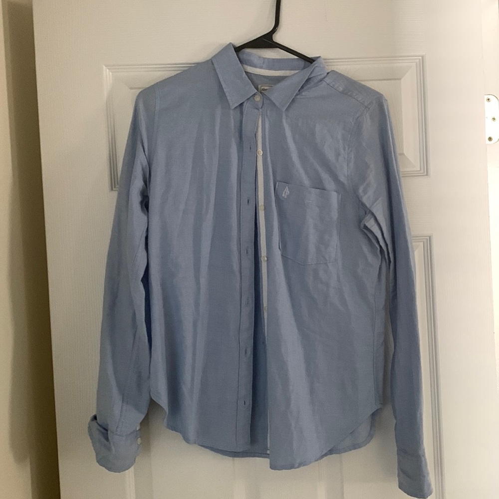 Abercrombie & Fitch blue button down blouse, size medium.